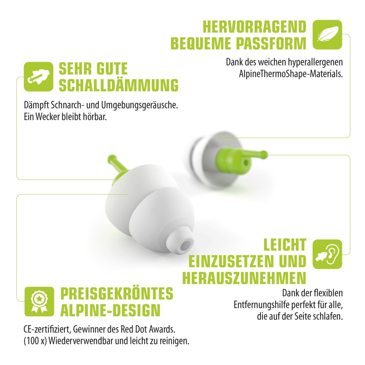 Ohrstöpsel Sleep Soft, 2 St