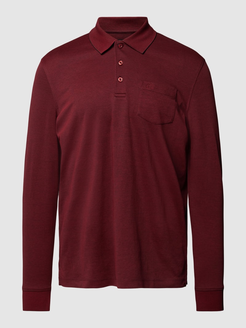 Poloshirt mit Brusttasche in rostrot
