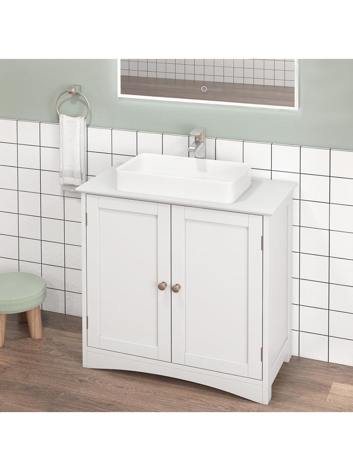 COSTWAY Waschbeckenunterschrank 60 x 30 x 60 cm in Weiß günstig kaufen onesize