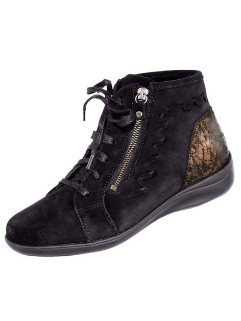 Stiefelette mit farblich abgesetzter Fersenkappe