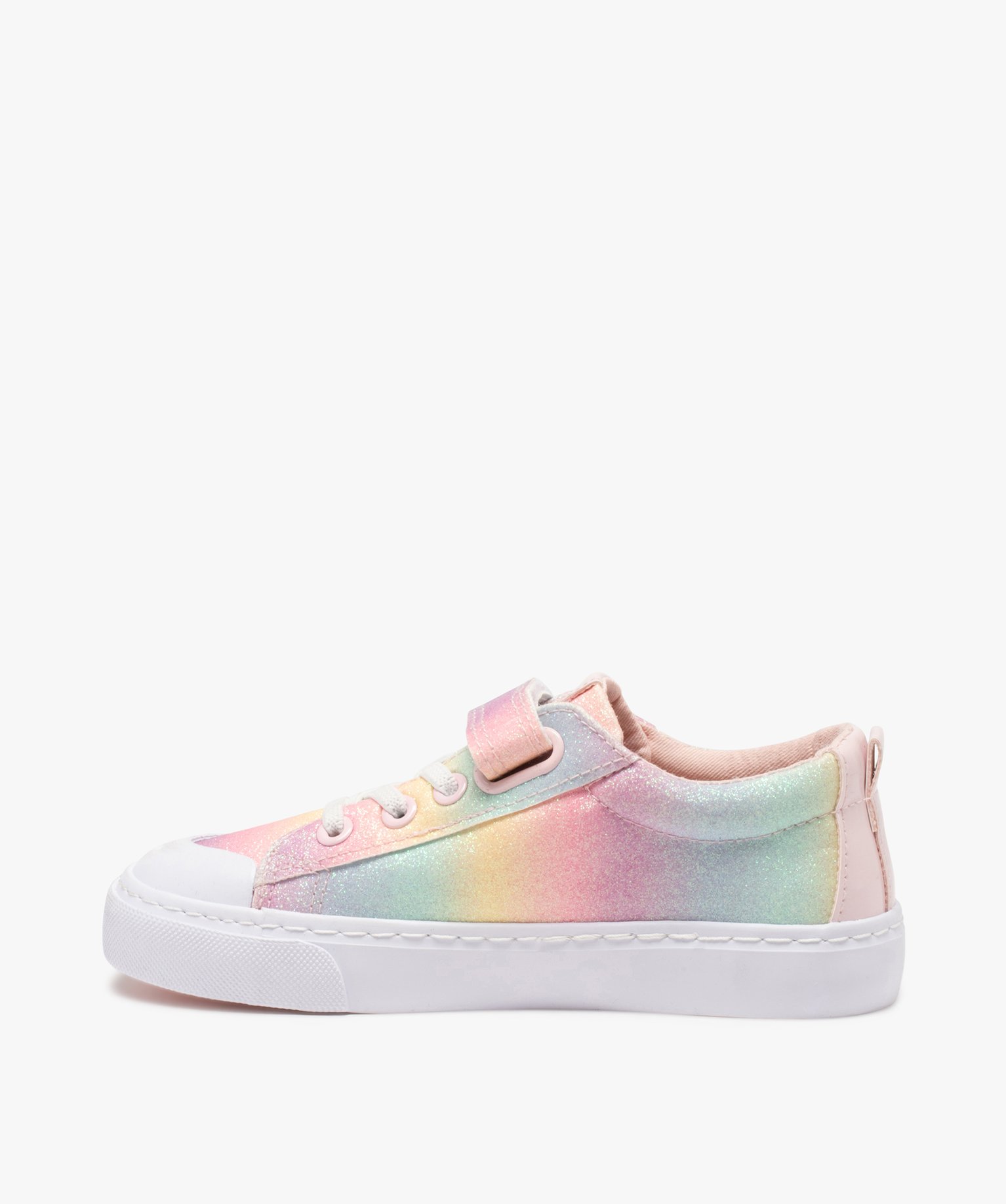 Tennis fille en toile arc-en-ciel à paillettes multicolore | GEMO