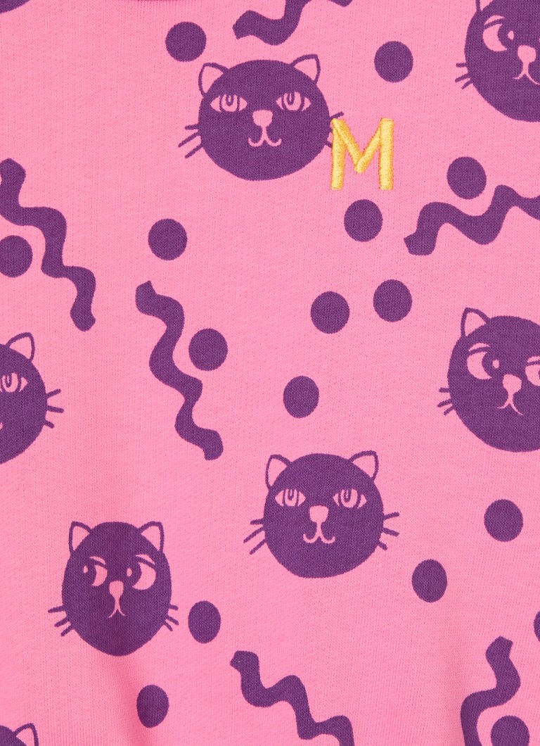 Mini Rodini genser med trykk og Squiggly Cat-motiv