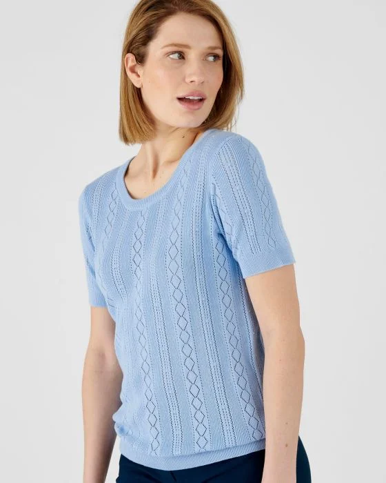 Pull ajouré manches courtes