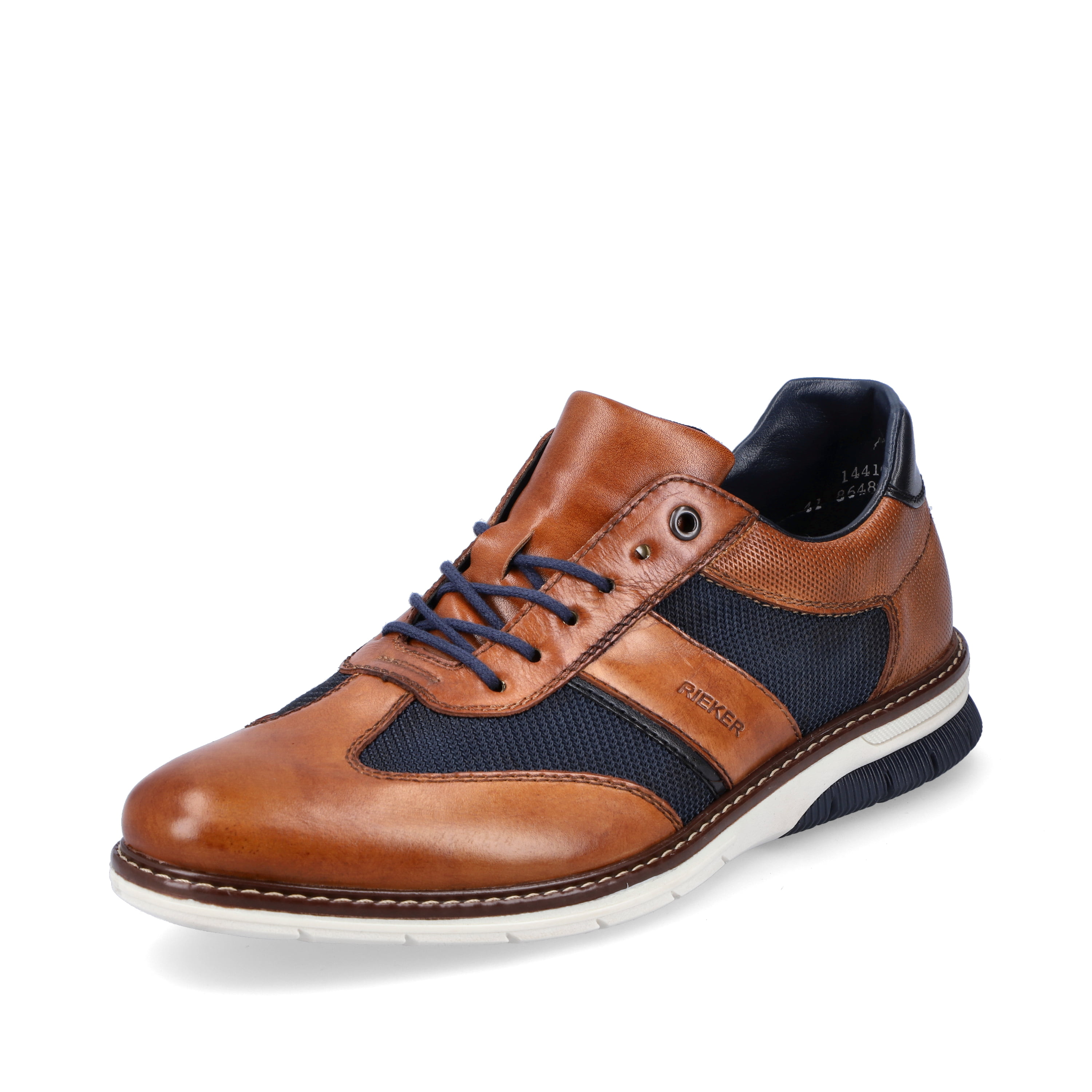 Rieker Herren Schnürschuhe zimtbraun-ozeanblau