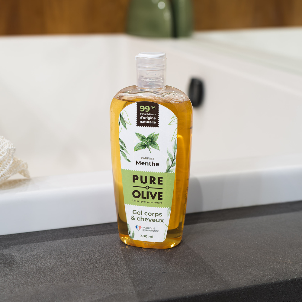 pure olive Gel corps et cheveux parfum menthe Gel corps et cheveux