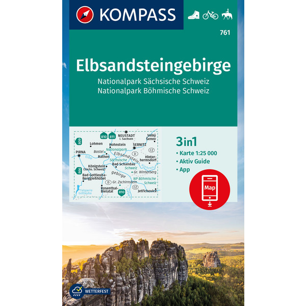 KOMPASS WANDERKARTE 761 ELBSANDSTEINGEBIRGE
