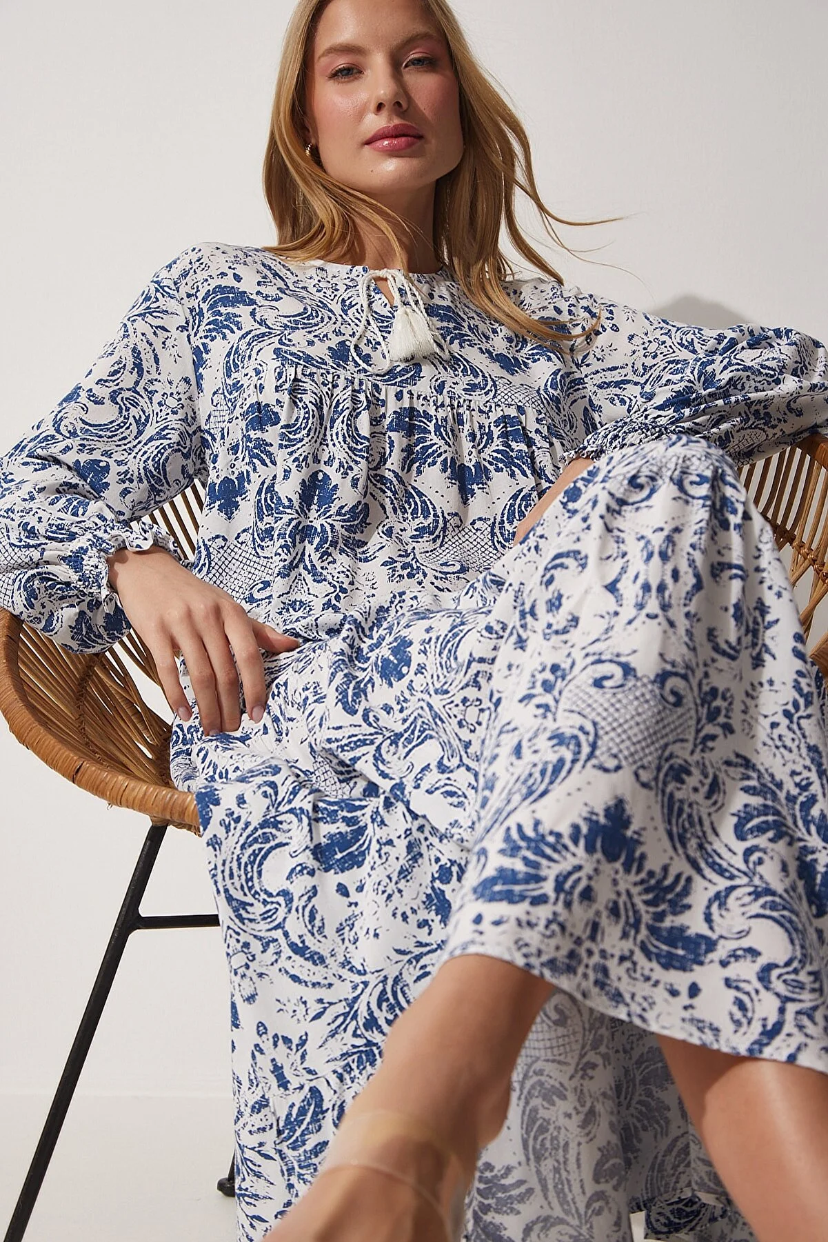 Happiness İstanbul  Gemustertes Oversize-Sommerkleid