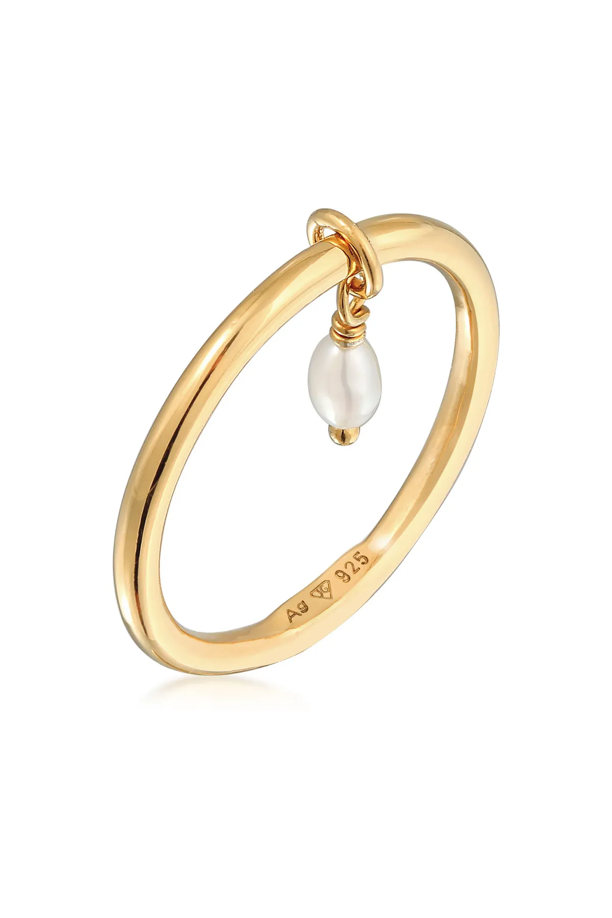 ELLI  Ring Bandring Stapelring Perle Basic 925 Ring