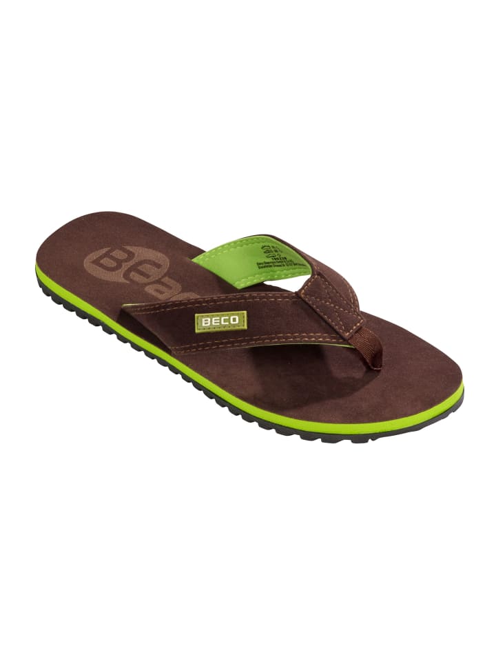 BECO the world of aquasports Zehentrenner BEactive V-Strap in dunkelbraun-grün günstig kaufen