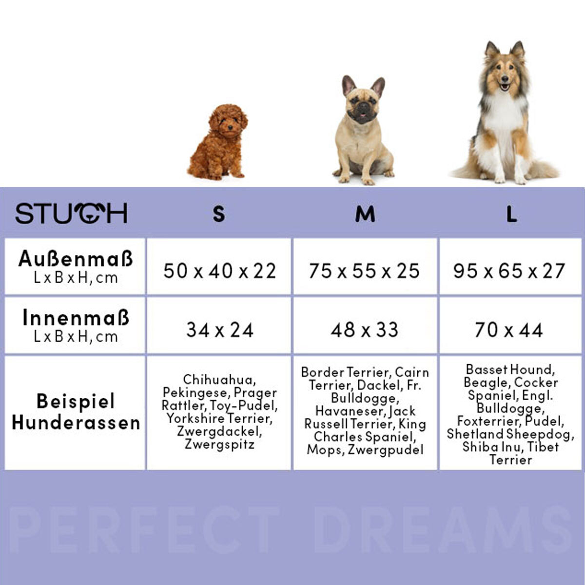STUCH Hundebetten STUCH Ortho Hundebett Perfect Dreams beige L