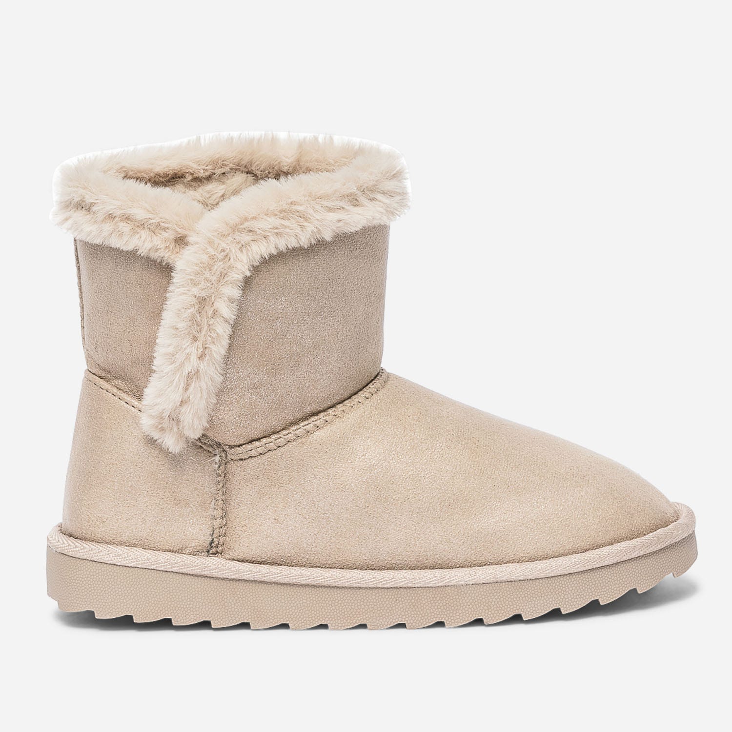 Boots beige irisé fourré