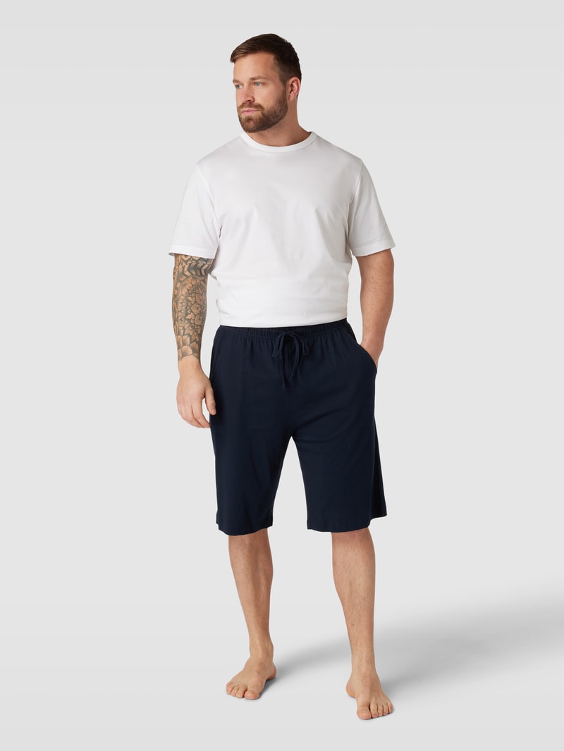 PLUS SIZE Sweatshorts mit elastischem Bund Modell 'SAPPORO' in dunkelblau