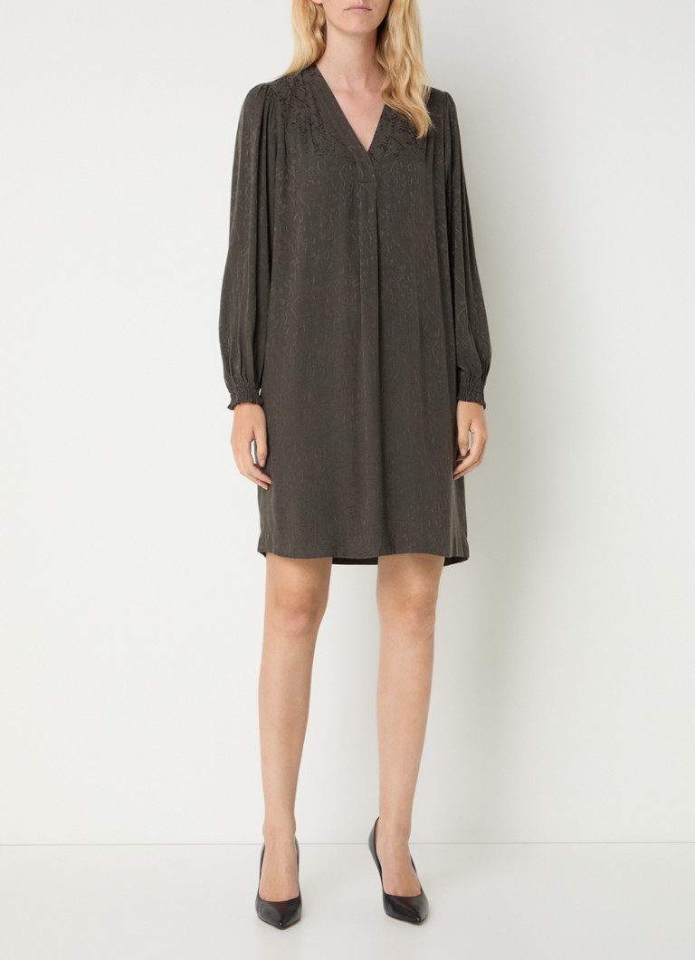 Robe tunique courte Solene de Gerard Darel, à motif jacquard et manches ballon