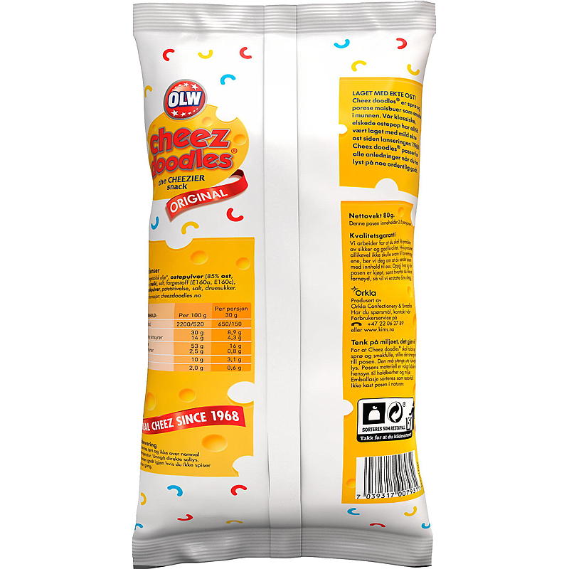 OLW Cheez doodles 80 g OLW