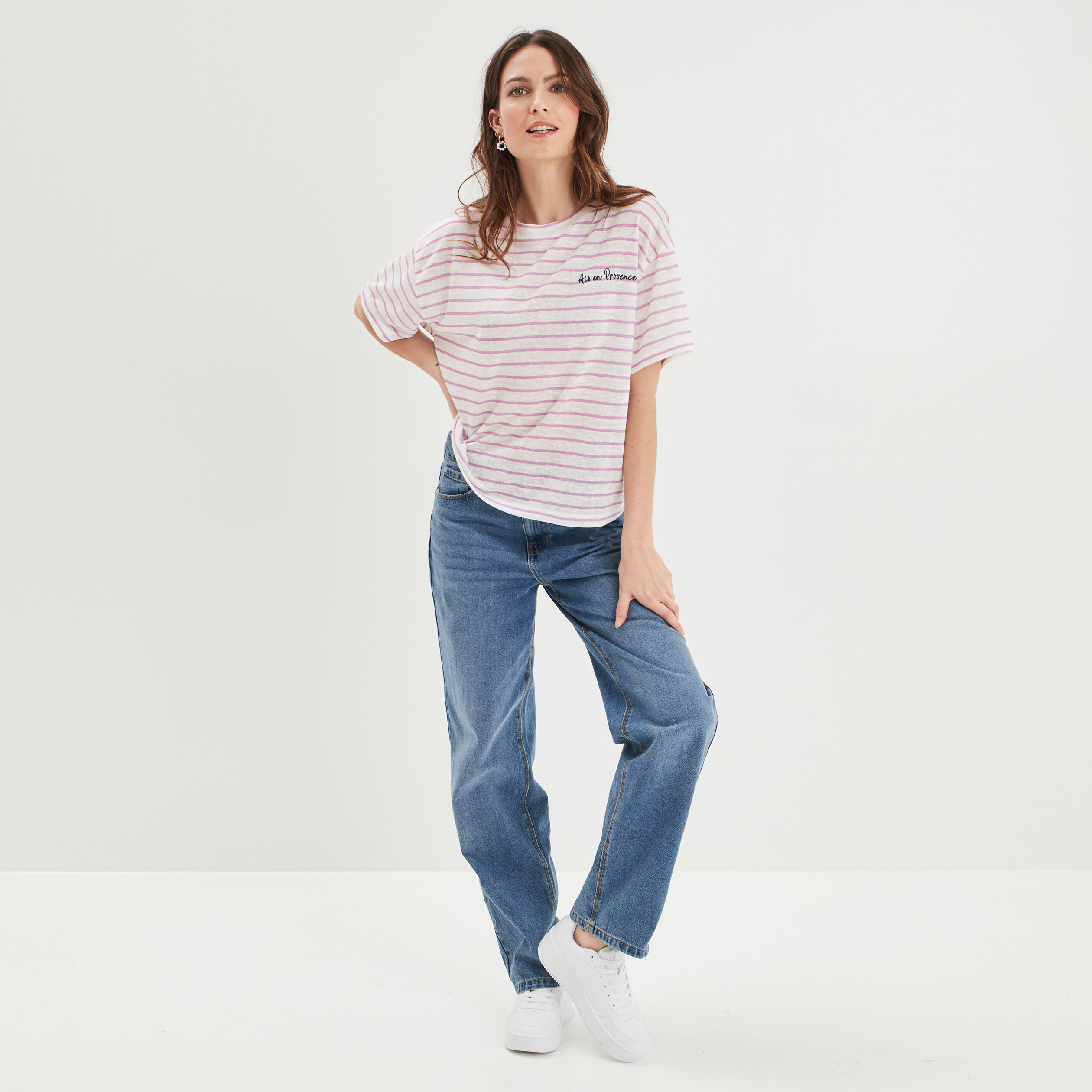 T-shirt manches courtes Creeks parme femme | La Halle