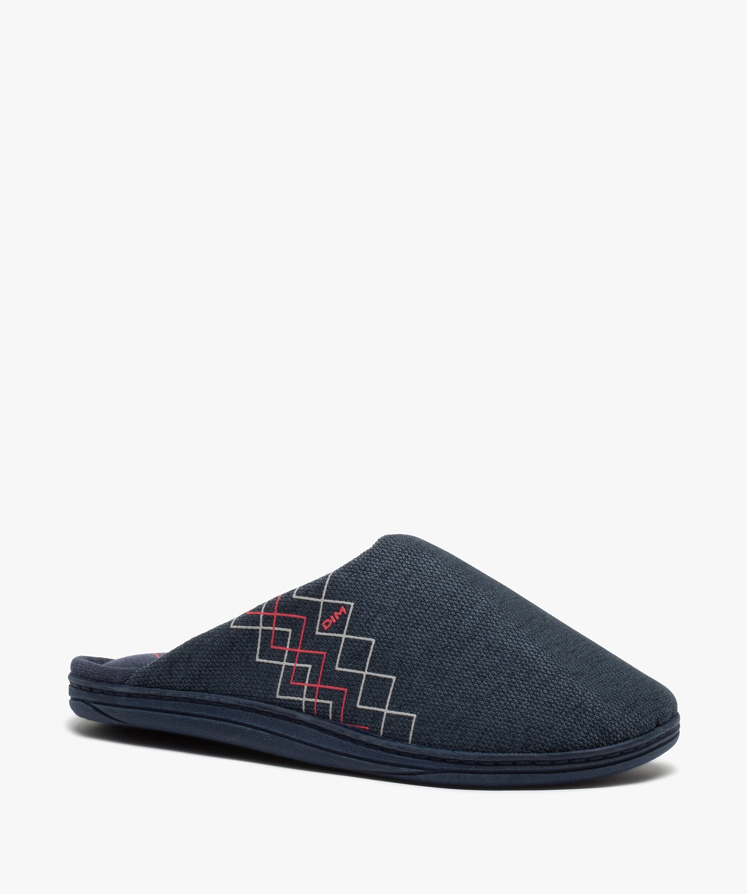 Chaussons homme mules à motifs graphiques - Dim marine | GEMO