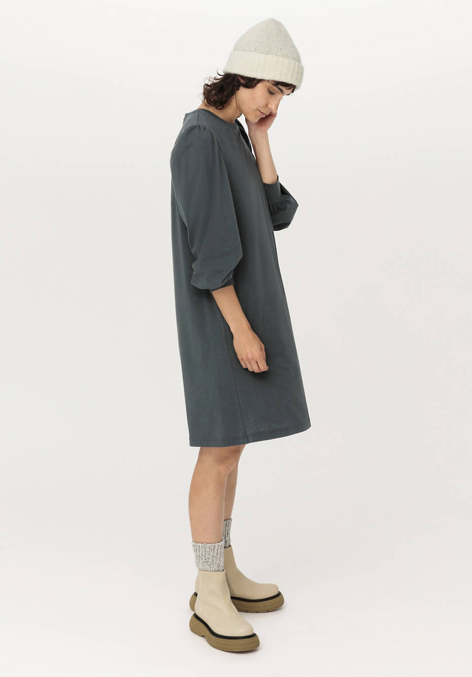 Mini-Kleid aus Bio-Baumwolle mit Bio-Merinowolle