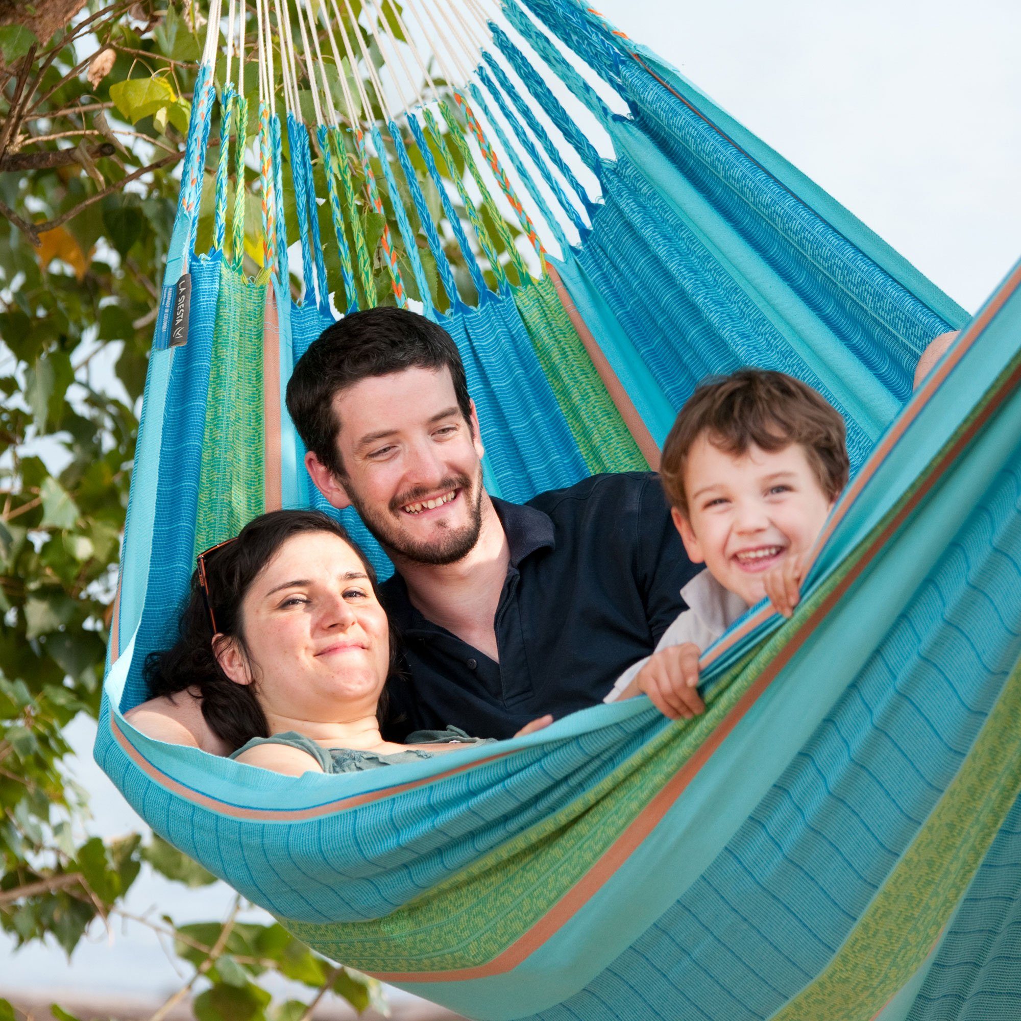 La Siesta Hängematte Familien Hängematte Flora curacao - La Siesta Bio Baumwolle, Reine Baumwolle aus biologischem Anbau