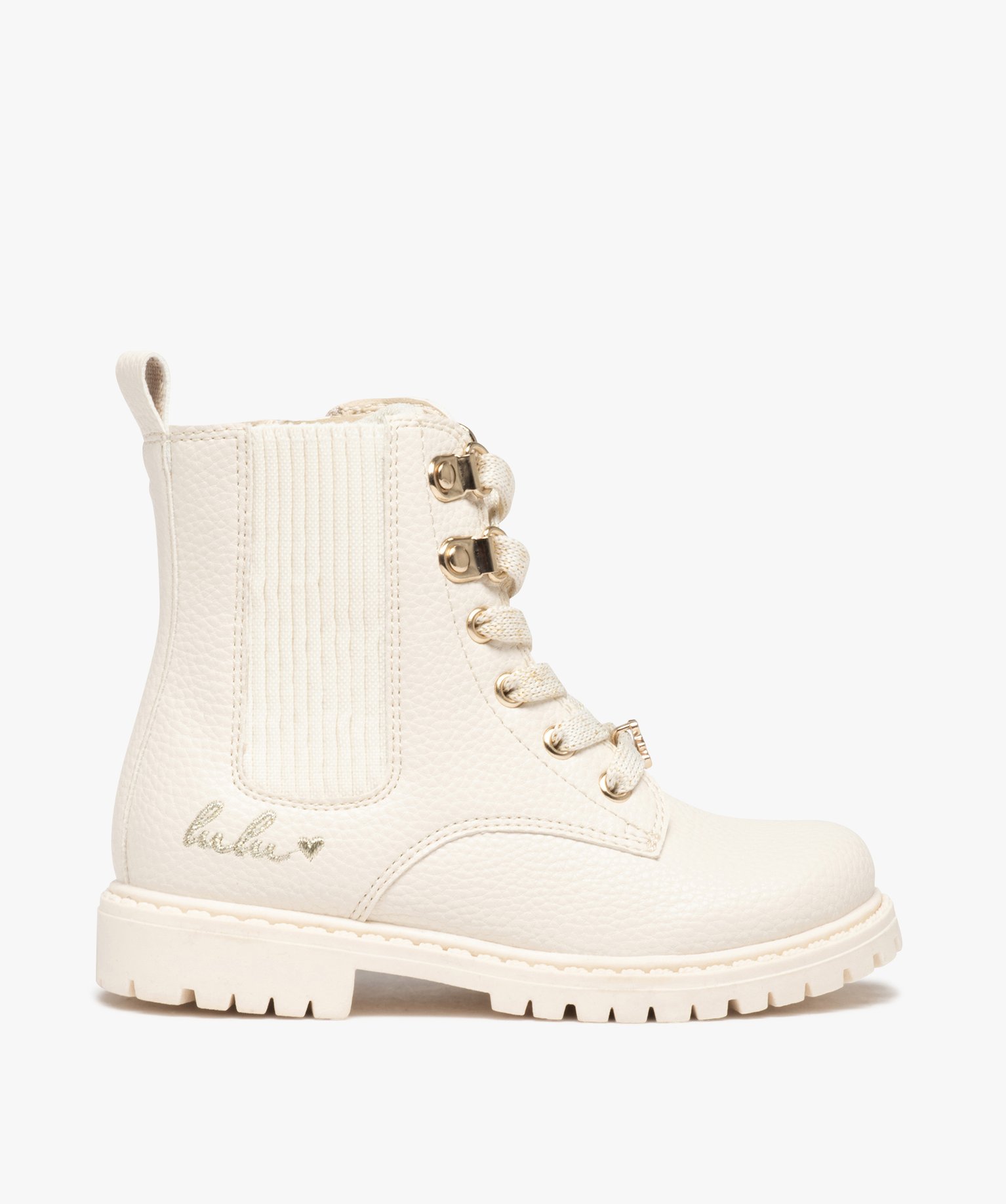 Boots fille unies Chelsea à semelle crantée - LuluCastagne... beige | GEMO