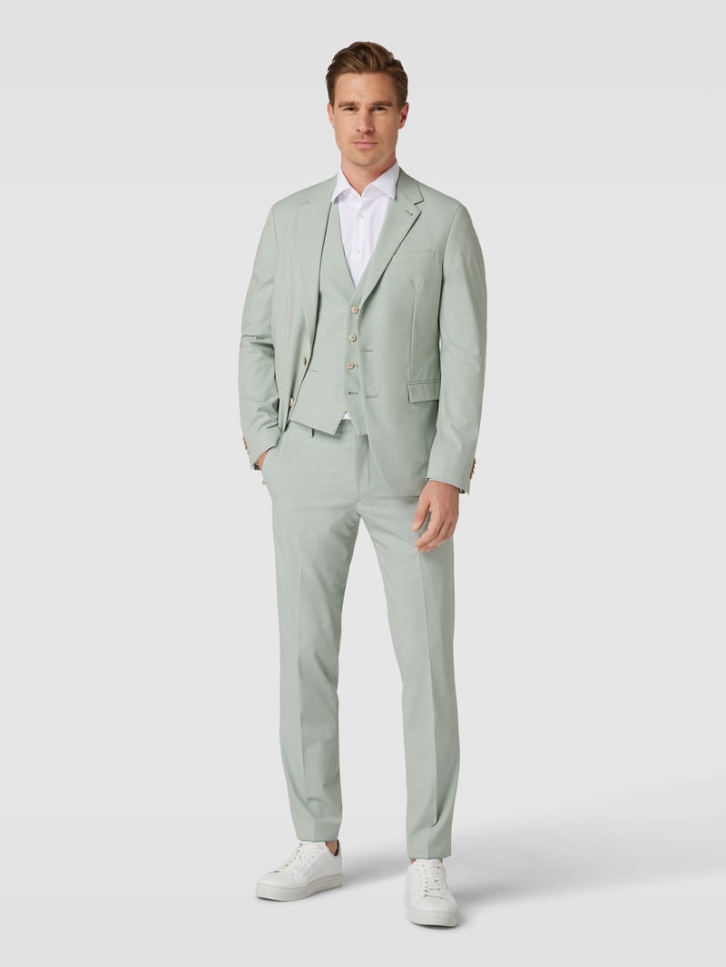 Slim Fit Anzugweste mit Leistentaschen Modell 'Emil' in türkis