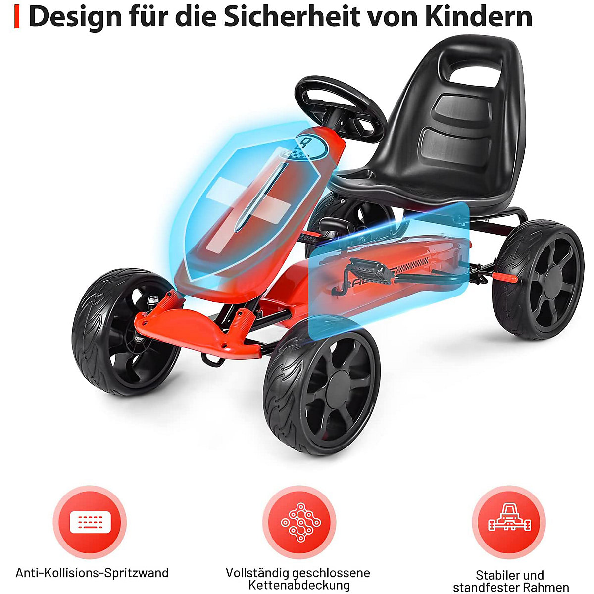 Gokart Sitz verstellbar mit EVA-Rädern
