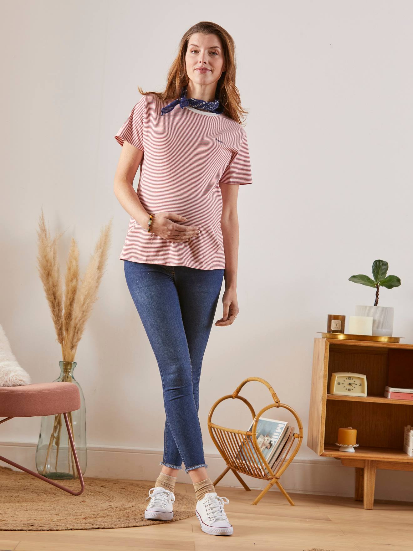 Jean skinny effiloché denim bleached