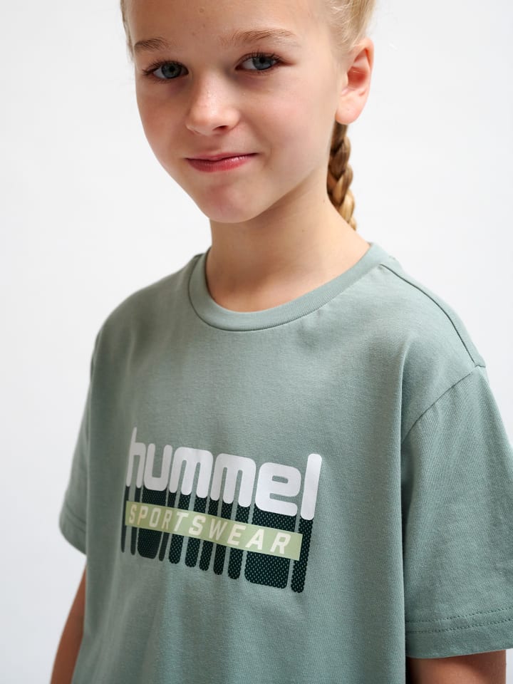Hummel Hummel T-Shirt Hmltukas Kinder in BLACK IRIS/ICEBERG GREEN günstig kaufen