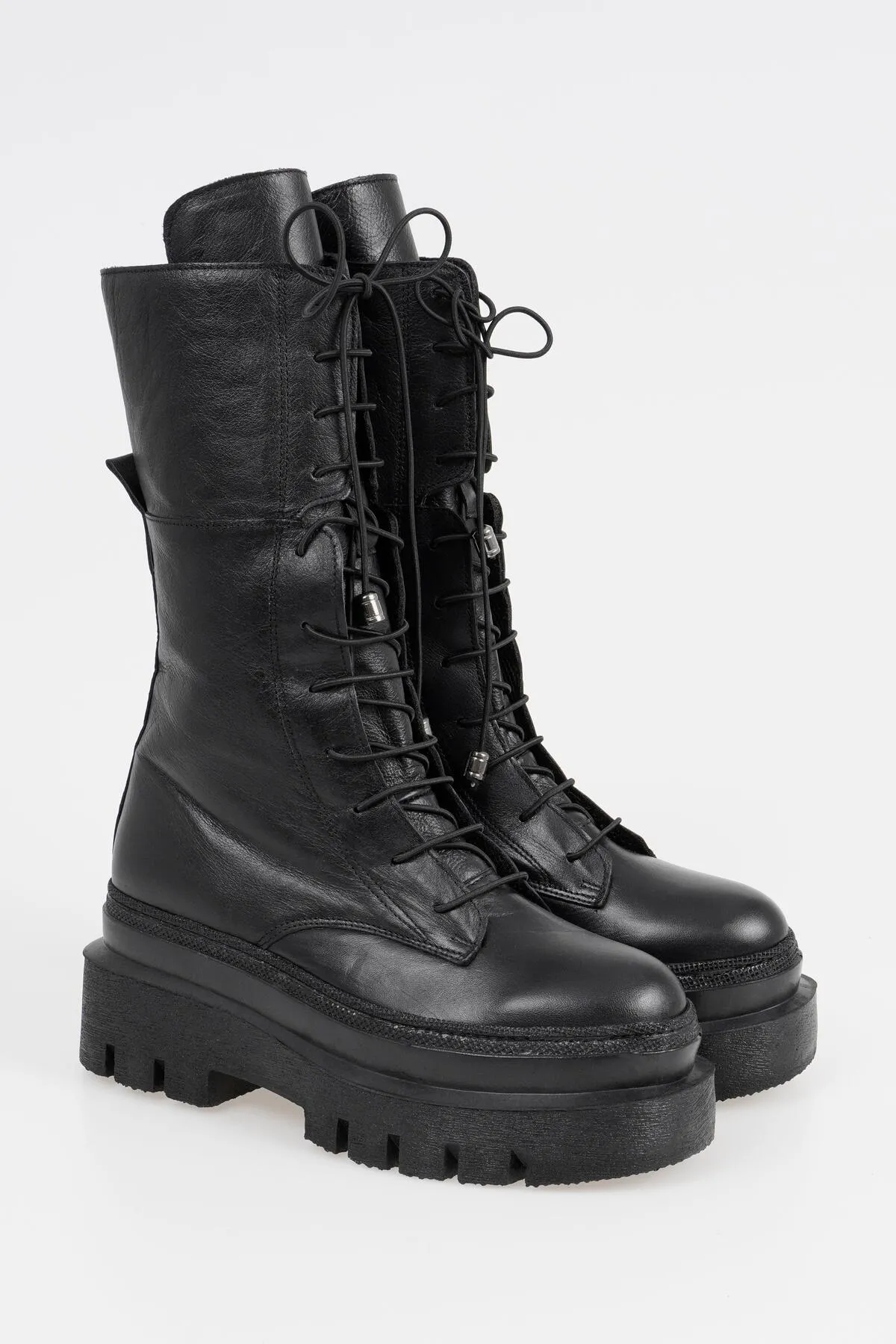 CZ London  Echtes Leder Damen dicke Sohle lange Stiefel Winterschuhe