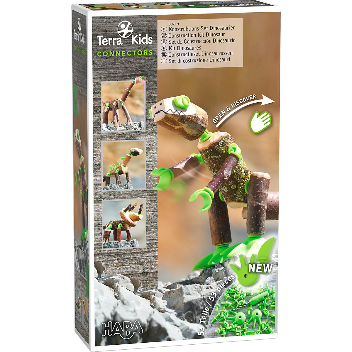 HABA 306309 Terra Kids Connectors Konstruktions-Set Dinosaurier