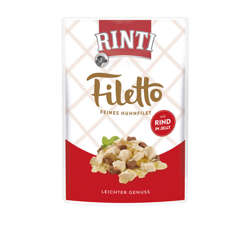 RINTI Hundenassfutter RINTI Filetto 24x100g Huhn & Rind