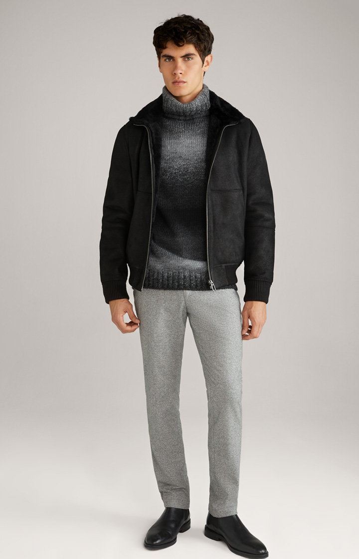Rollkragenpullover Bores in Schwarz meliert