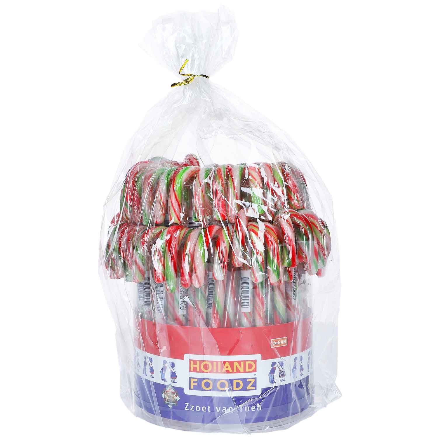 Holland Foodz Zuckerstangen 12cm rot-grün-weiß 72er