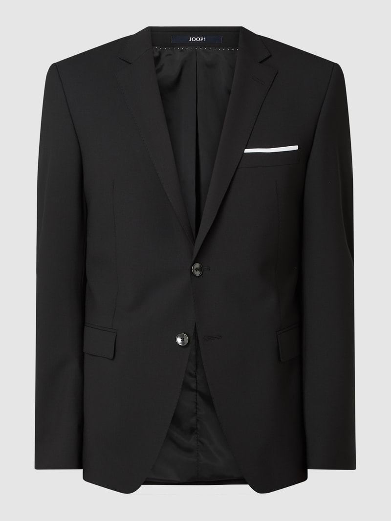 Slim Fit 2-Knopf-Sakko mit Stretch-Anteil Modell 'Herby' in schwarz