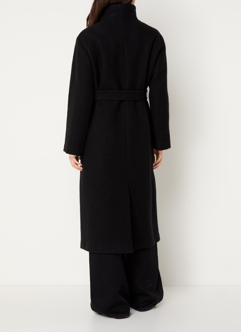 Cappotto di lana Whistles Morgan con tasche cucite e papillon