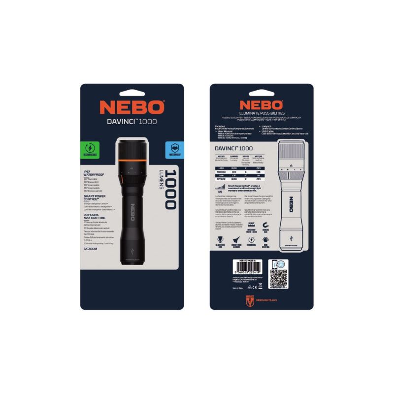 NEBO DavincI Wiederaufladbare 1000 Lumen LED FLT-0018
