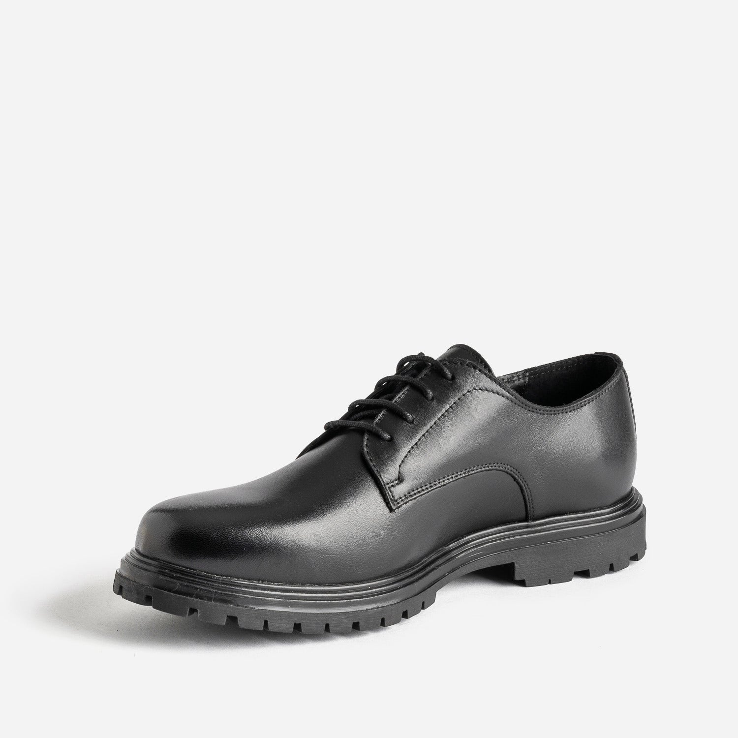 Derby noir cuir semelle crantée
