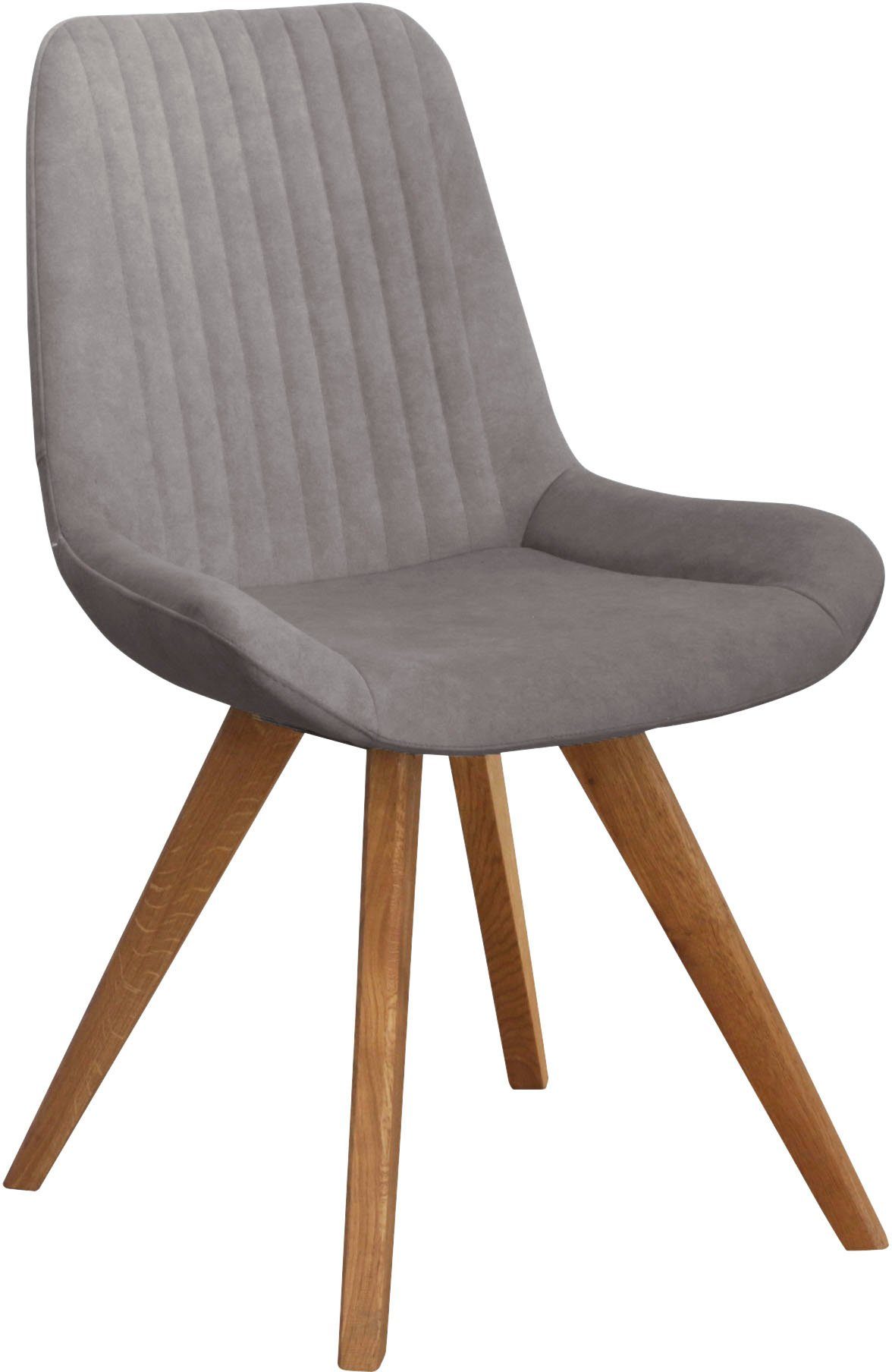 Home affaire Schalenstuhl Bratislava (Set, 2 St), Gestell Eiche massiv geölt, Easy Care-Stoff