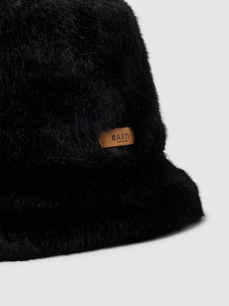 Bucket Hat mit Kunstfellbesatz Modell 'BRETIA' in schwarz