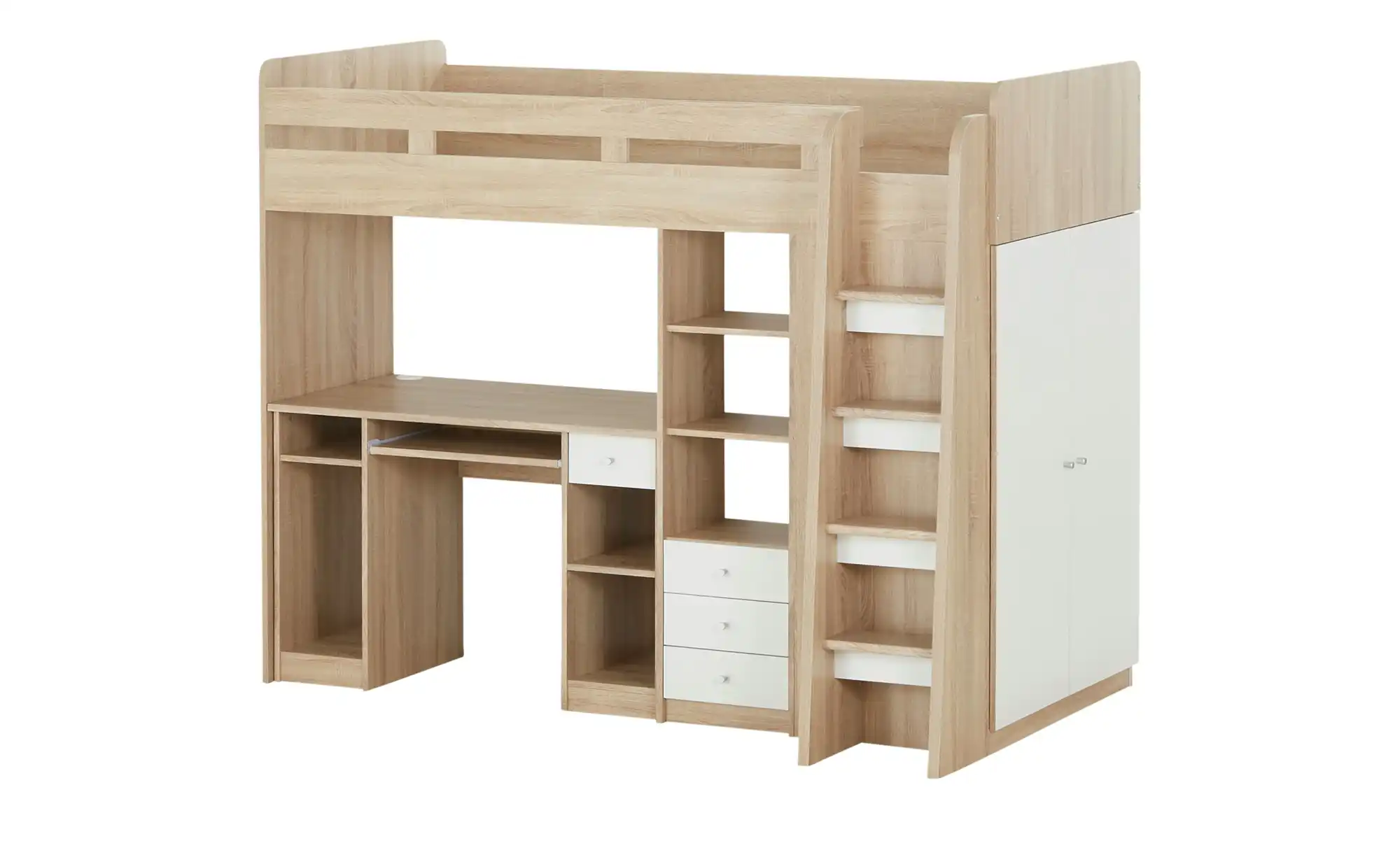 Hochbett mit Kleiderschrank und Schreibtisch
