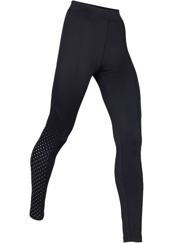 Thermo-Leggings mit reflektierendem Druck, knöchelfrei