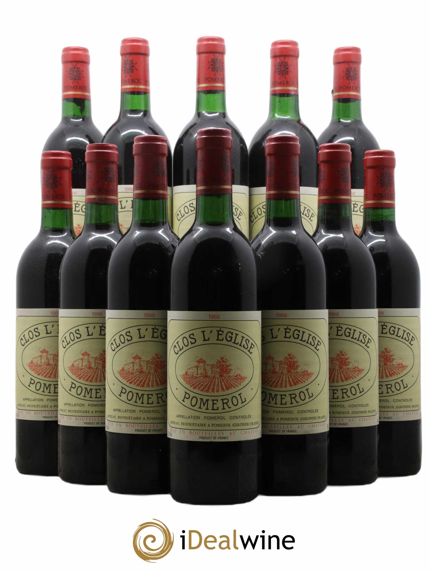 Pomerol Clos l'Eglise 1988 - Lot de 12 Bouteilles