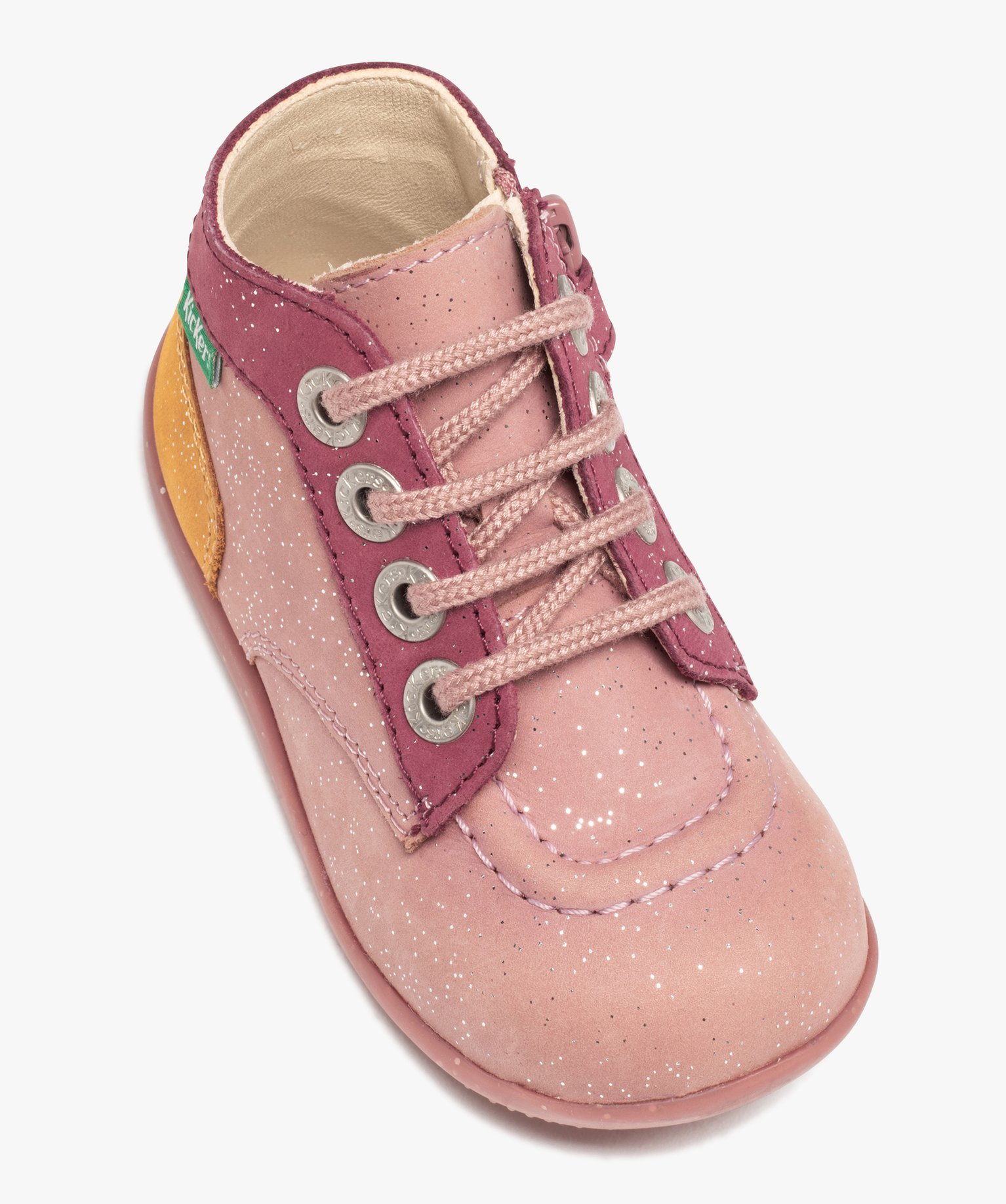 Chaussures premiers pas bébé fille en cuir imprimé fleuri... rose | GEMO