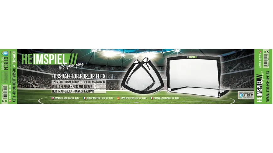 Xtrem Toys - HeimspieL - Fußballtor Pop-up-Flex