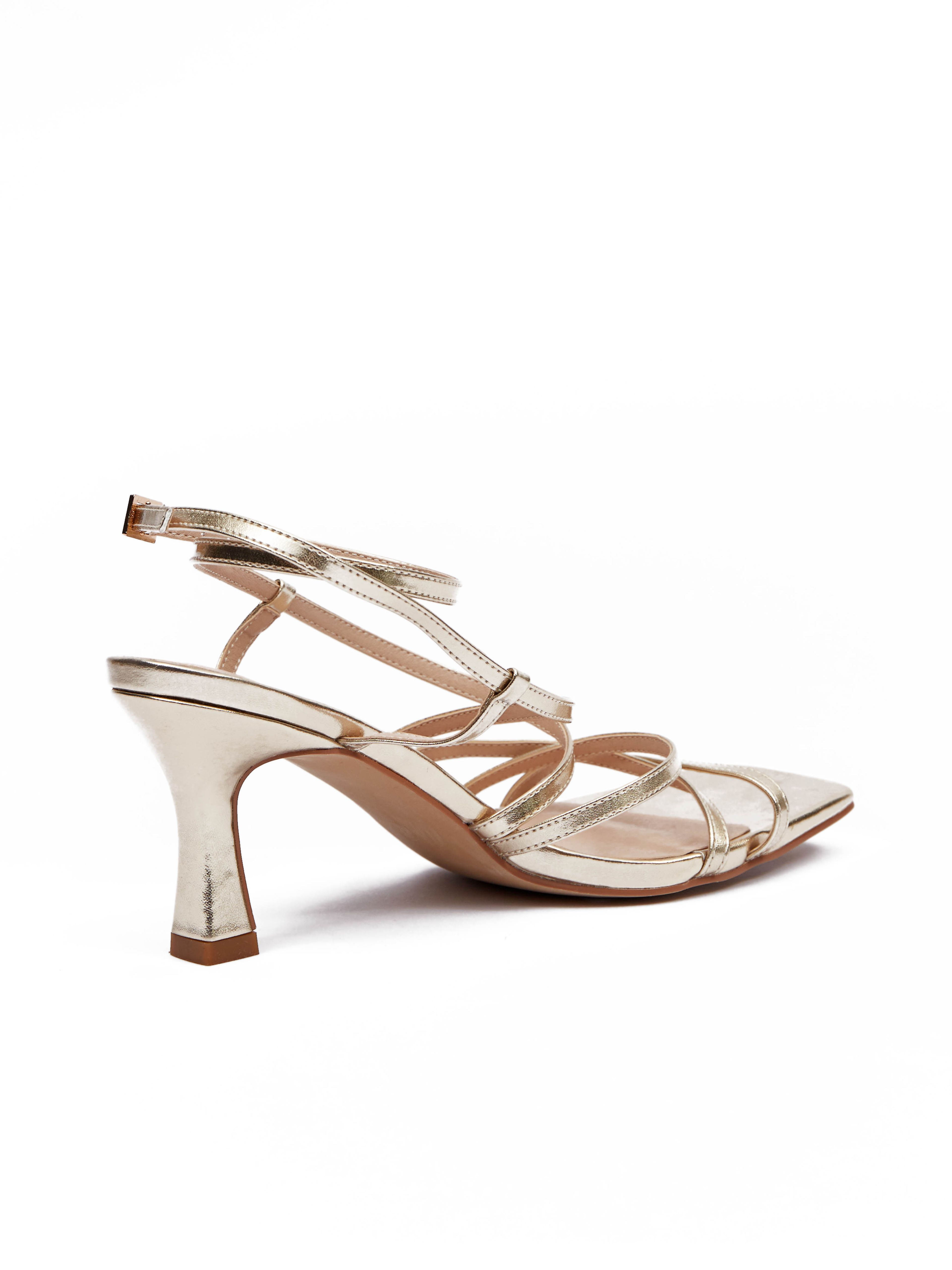 Goldfarbene Damen Sandalen mit Absatz ORSAY