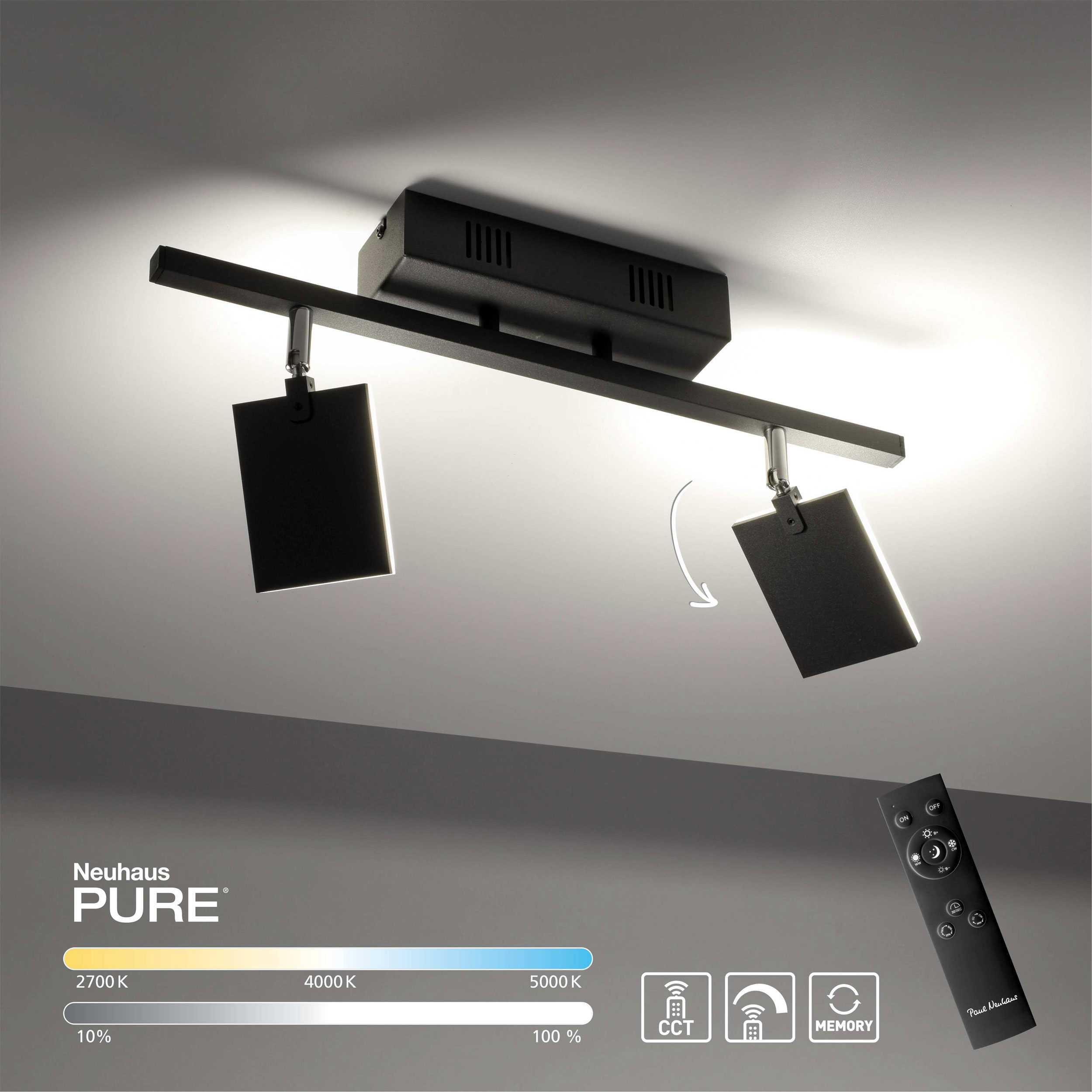 PURELED-Deckenleuchte 2flg