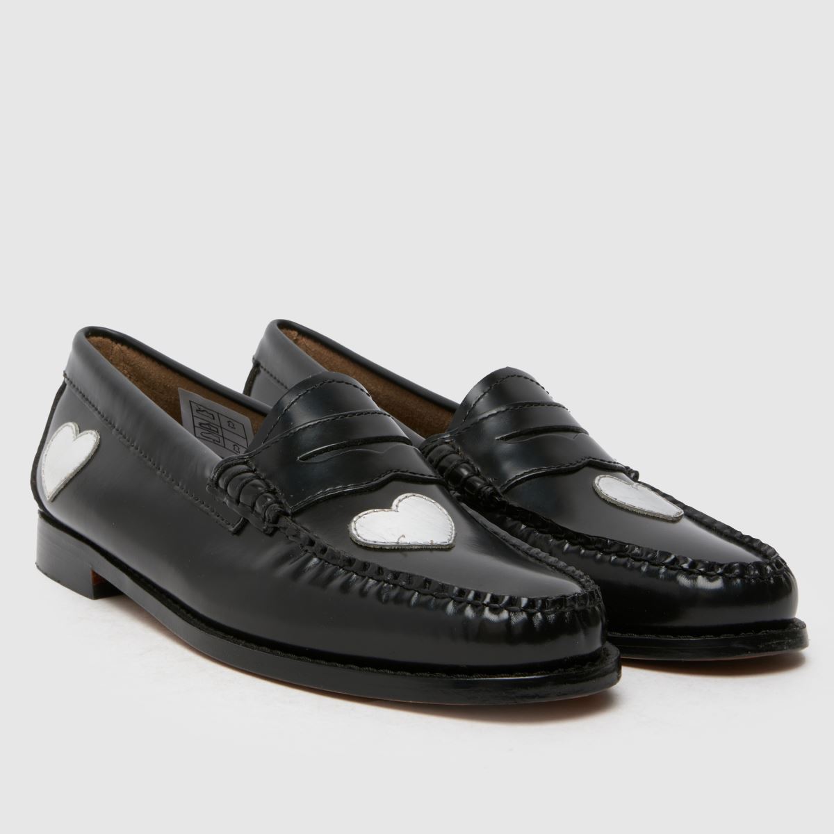 GH BASS – Weejuns – Penny Love – Svarta, flerfärgade loafers med platta tåspetsar