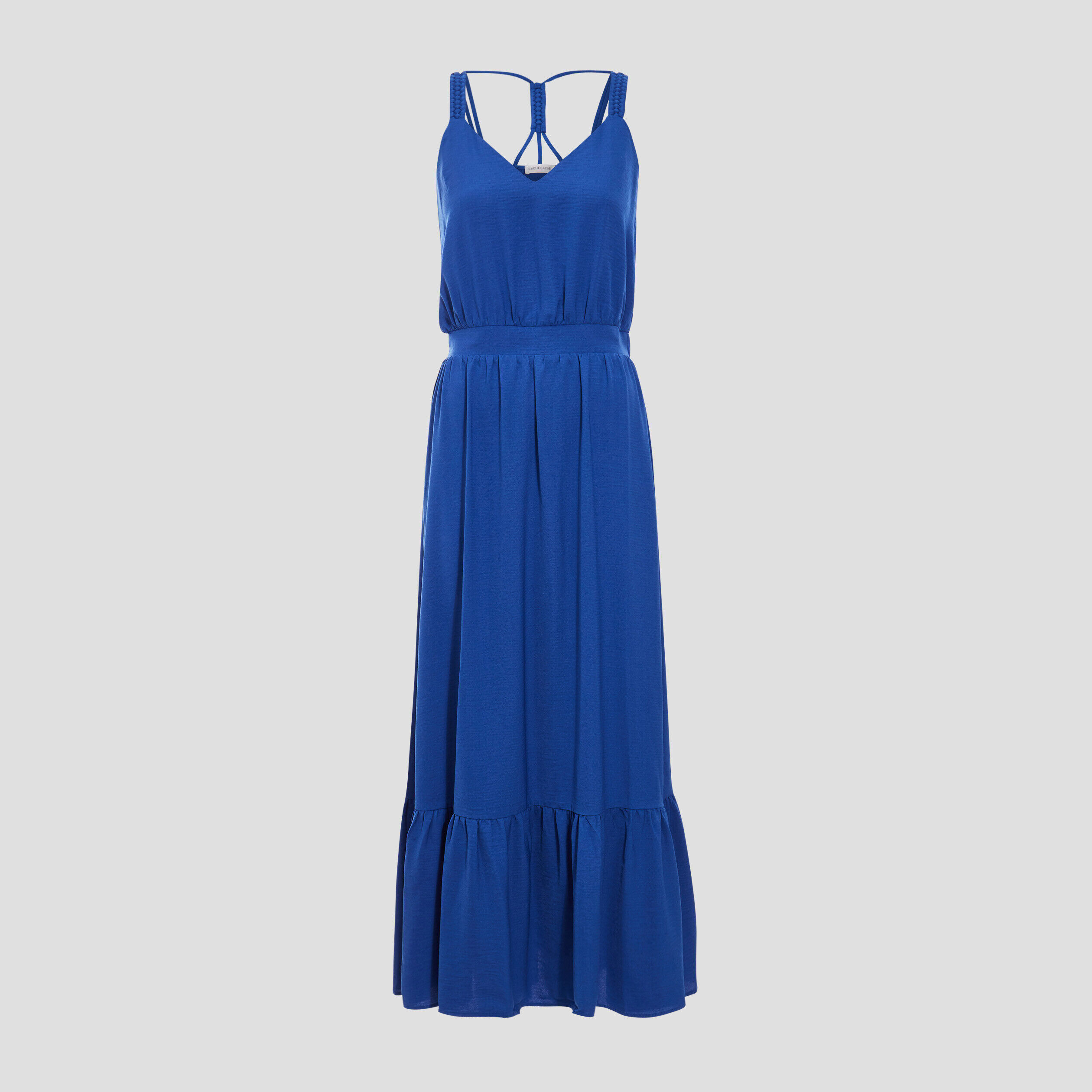 Robe longue évasée bleu femme | Cache Cache