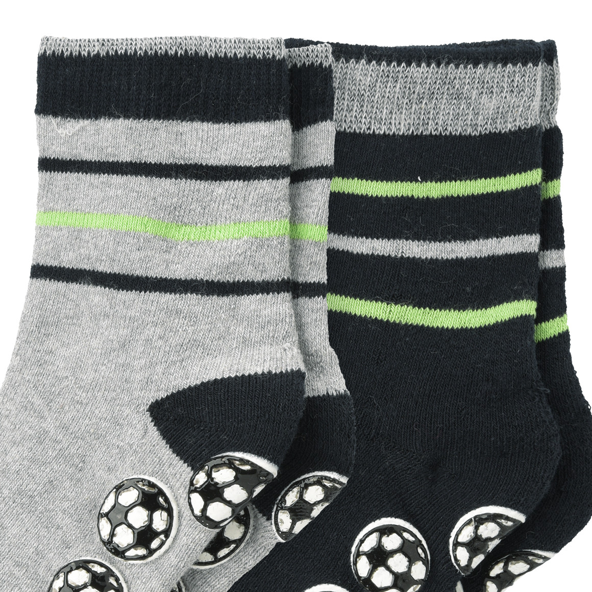 2 Paar Jungen Stoppersocken im Fußball-Look