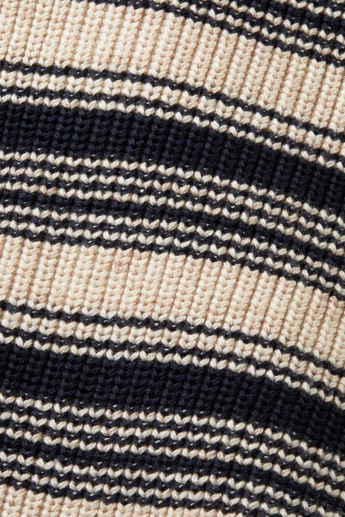 Gestreifter V-Ausschnitt-Cardigan, 100 % Baumwolle