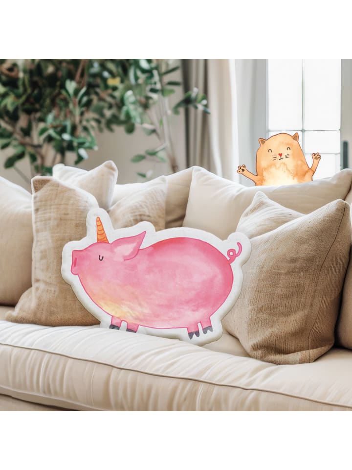 Mr. & Mrs. Panda Kissen Kuscheltier Einhorn Schwein ohne Spruch in Weiß günstig kaufen